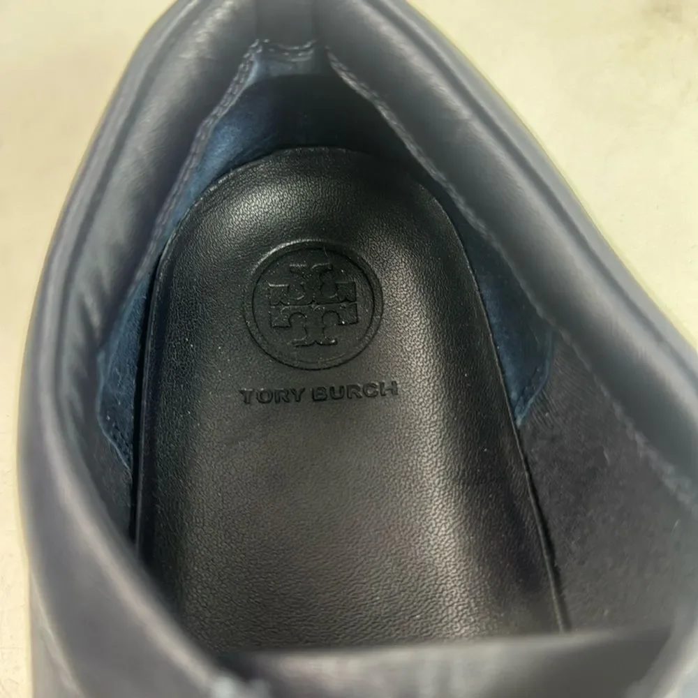 Tory Burch Amalia T-Logo Navy Blue Leather Low Top Women’s Sneakers